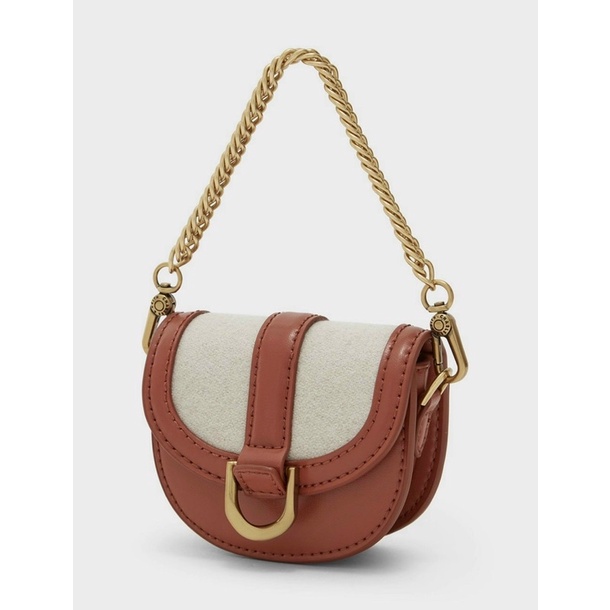 TÍale - Túi đeo chéo mini C•and•K Micro Gabine Quilted Saddle Bag-cam phối