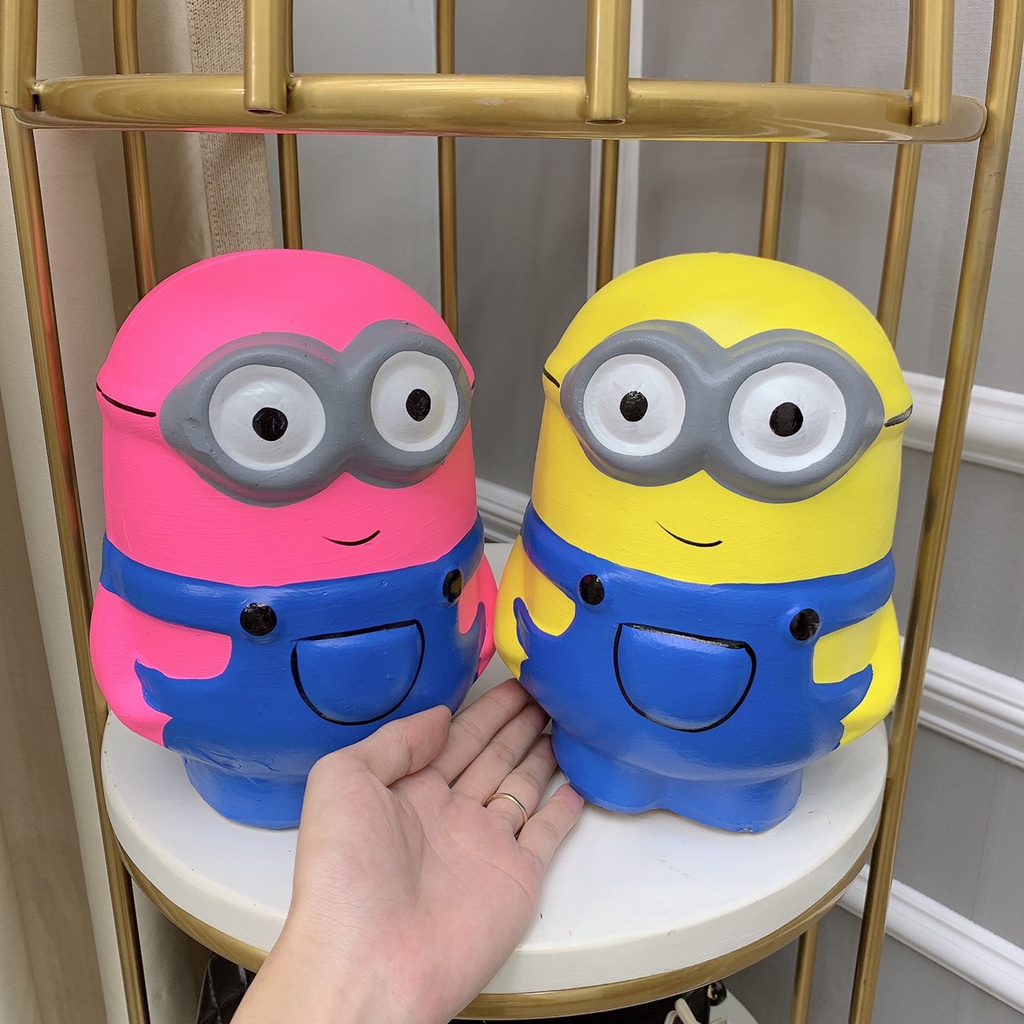 Heo đất tiết kiệm đẹp, ống con lợn đất dễ thương hình minion cao khoàng 20-22cm