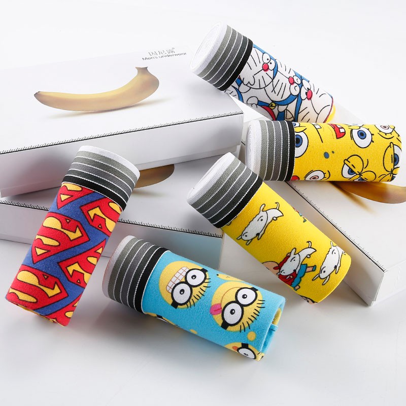 COMBO 4 quần sịp quần lót nam hoạt hình cute dễ thương siêu nhân, doremon,....