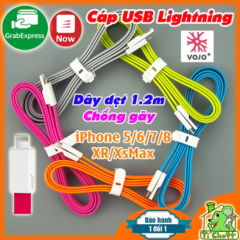 Cáp USB VOJO iTrim 2 Sạc IPtablet táo Dây Dẹp Dẻo Chống Gãy