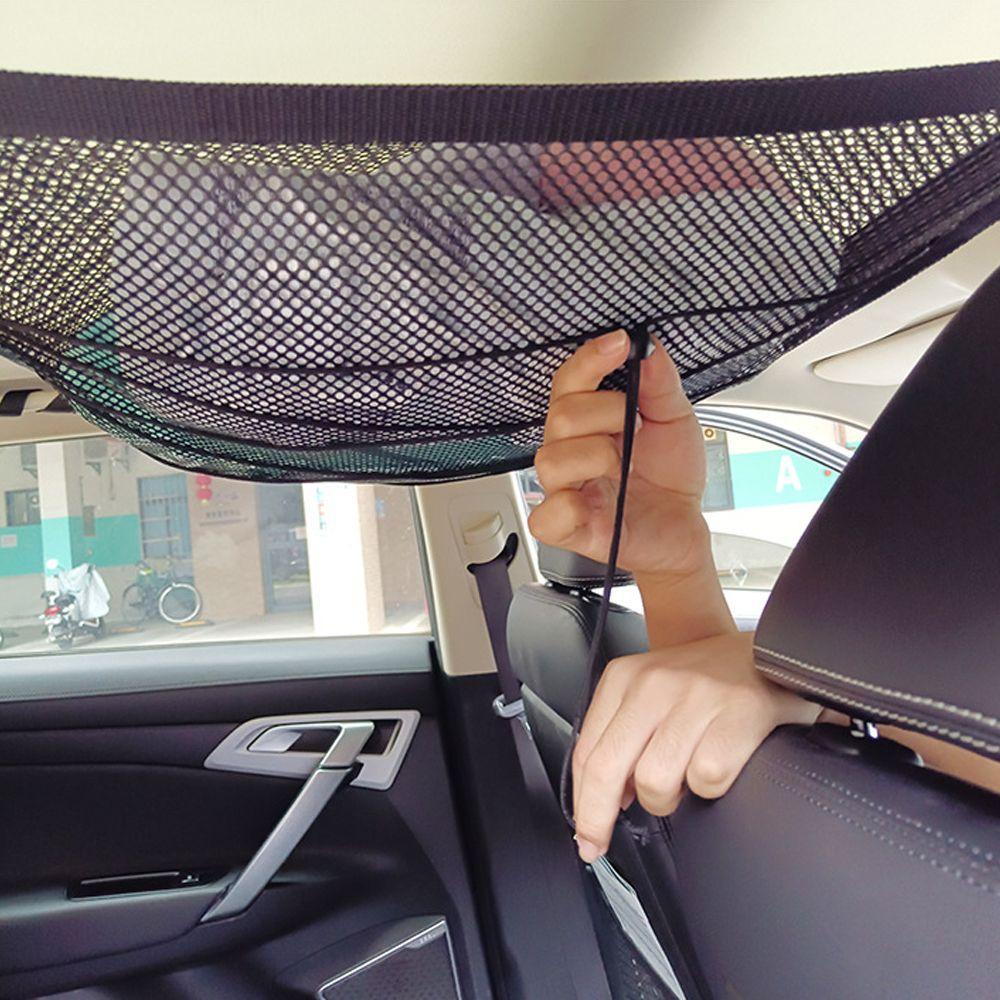 SUYO Túi Lưới Đựng Đồ Treo Trần Xe Hơi Có Khóa Kéo Có Thể Điều Chỉnh