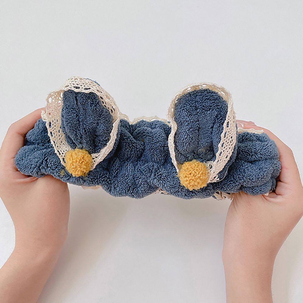 Băng đô cài tóc phối bóng lông ren dễ thương chống trượt phong cách Hàn Quốc cho nữ