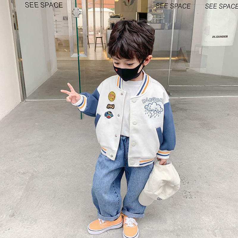 Áo Khoác Bóng Chày Thời Trang Xuân Thu Cá Tính Cho Bé Trai