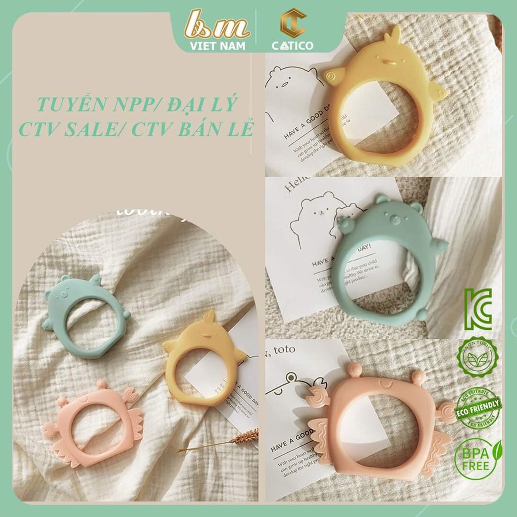 Gặm nướu silicone BnM Hàn Quốc hình siêu cưng cho bé 3m+