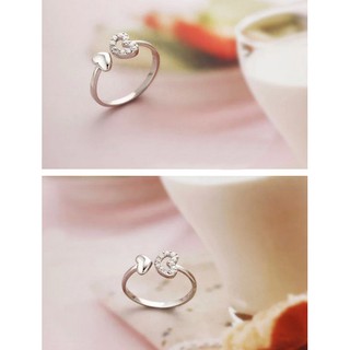 Nhẫn Free size trái tim đôi Bạc 925 DanKo183