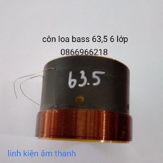 Coil loa côn loa bass 63,5 6 lớp phíp chịu nhiệt