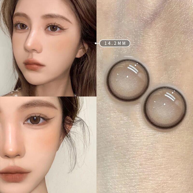 Kính Áp Tròng Calk Dùng Một Năm 14.2mm 0 - 8.00 Độ Black Bean/Coffee Bean