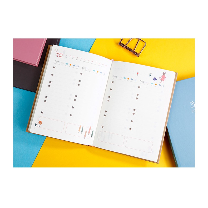 Sổ Kế Hoạch Làm Việc Sáng Tạo Sổ Nhật Ký Cuộc Sống EVERYDAY PLANNER 365 Ngày