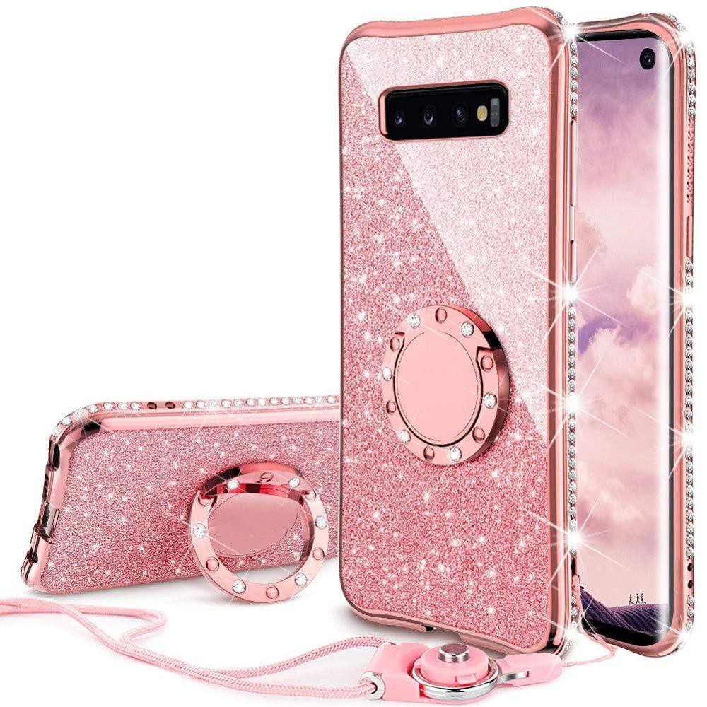 Ốp điện thoại ánh nhũ kim tuyến cho Samsung Galaxy S10 Plus S10E S7 Edge S8 S9 Note 10 9 Samsung S20 A6 A8 Plus A7 2018