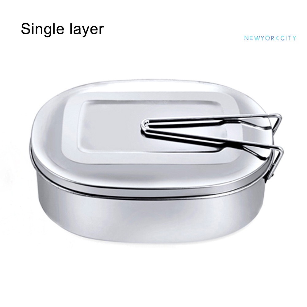 Hộp Đựng Thức Ăn Trưa Hình Chữ Nhật Bằng Thép Không Gỉ