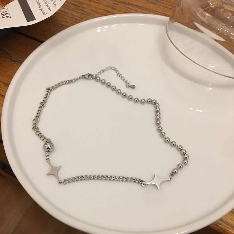 Vòng cổ Ngôi Sao Không Đối Xứng Phong Cách hip hop Hàn Quốc Thời Trang Cao Cấp