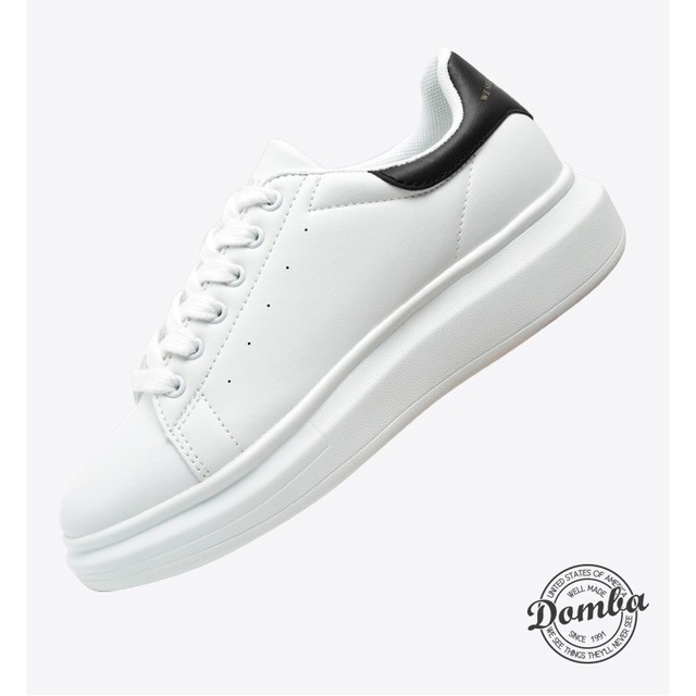 Giày thể thao sneaker Domba gót đen H-9111 cho Nam và nữ (phối đồ đa dạng: jean, váy, crotop,..)