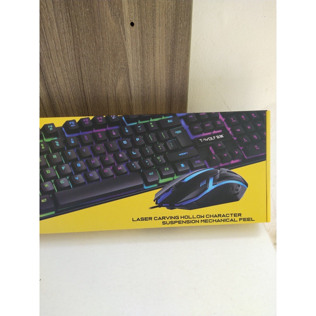 Bàn phím Gaming, Keyboard T-WOLF TF-20 Led 7 màu USB, thiết kế tính tế, siêu nhạy, bảo hành 12 tháng