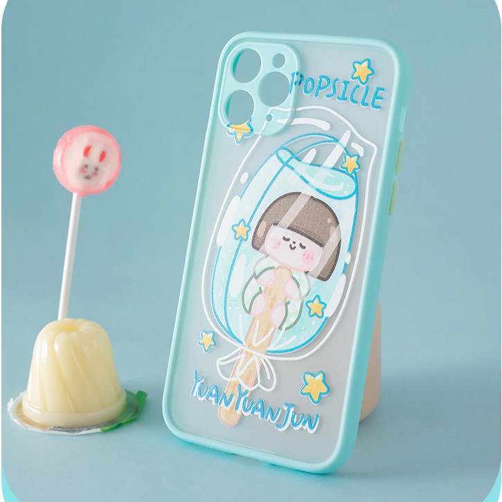 Ốp lưng iphone viền nhám Yuanyuanjun bảo vệ camera 6/6plus/7plus/8plus/x/xs/xs max/11/11promax DT05- Dino case