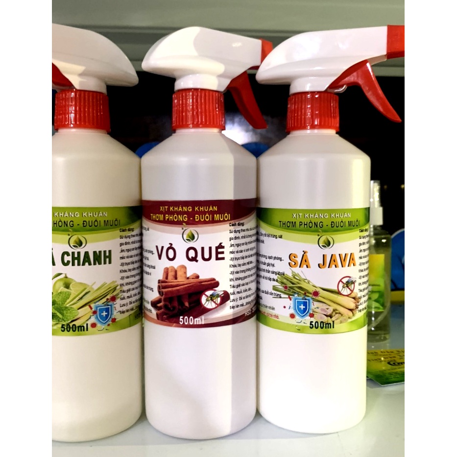 500ML CHAI XỊT  khử khuẩn,thơm phòng, đuổi muỗi : sả chanh, quế, bạc hà, hoa hồng...