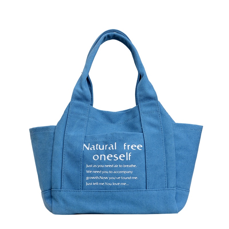 Túi Xách Đeo Vai Bằng Vải Bạt In Chữ Thời Trang Mới 2022