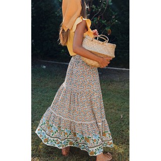 Chân váy thổ cẩm boho dáng dài