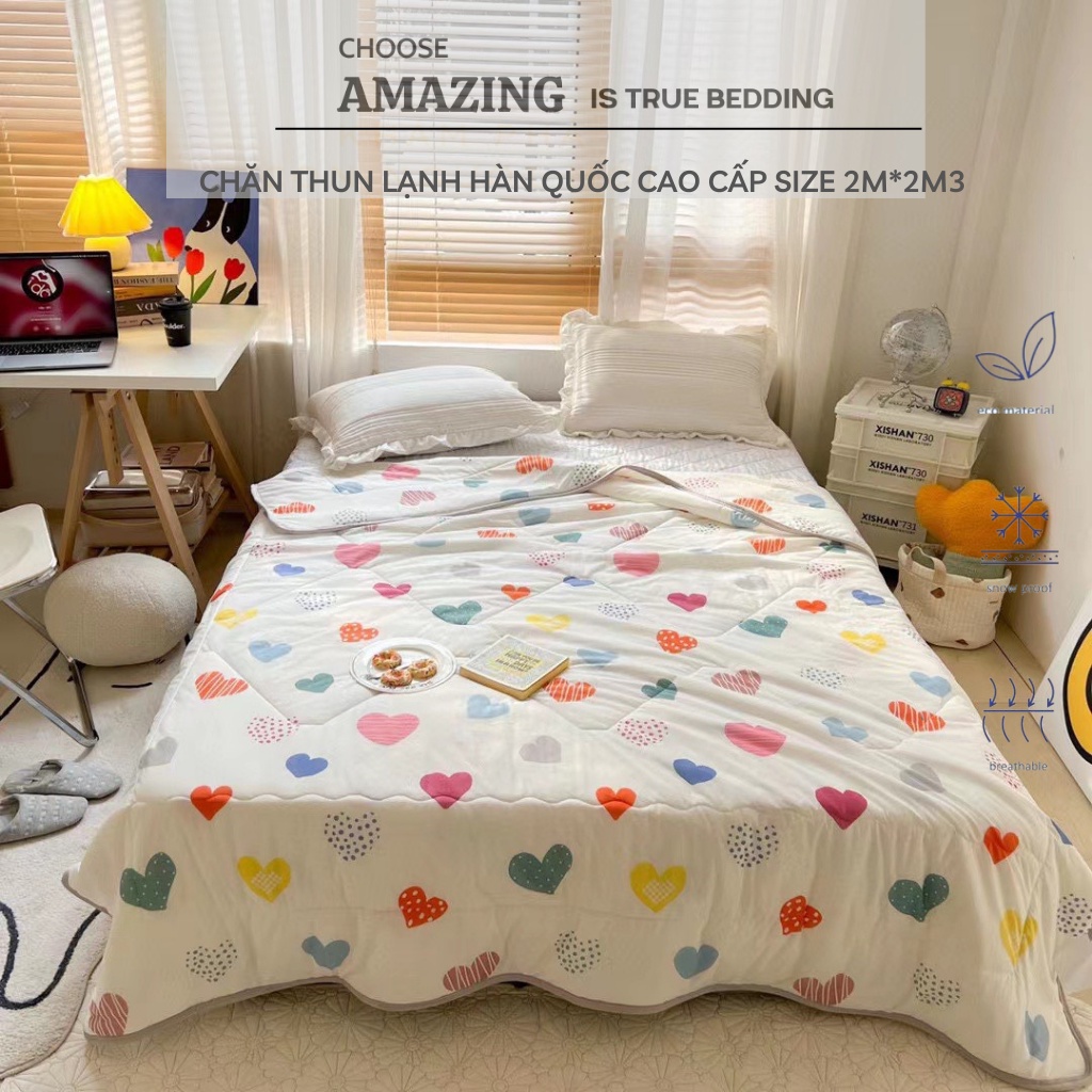 Chăn Cotton thun lạnh Hàn Quốc cao cấp phiên bản 2023 rộng 2m*2m3