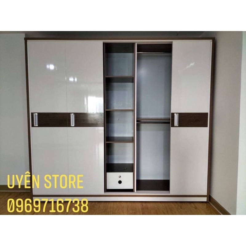 Tủ Nhựa Đài Loan Cửa Lùa 5 Cánh 1m8 x 2m - Bao lắp ráp và freeship HCM , Bình Dương và Biên Hoà
