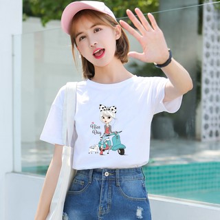 Áo thun nữ form rộng in hình dễ thương AOTN24