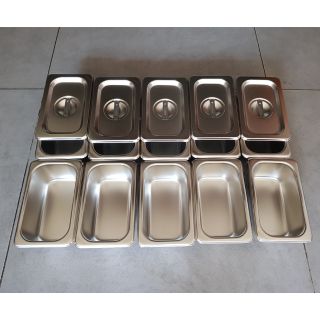 Combo 10 bộ khay inox đựng thạch trà sữa . Kt 17×10 cao 6,5 cm