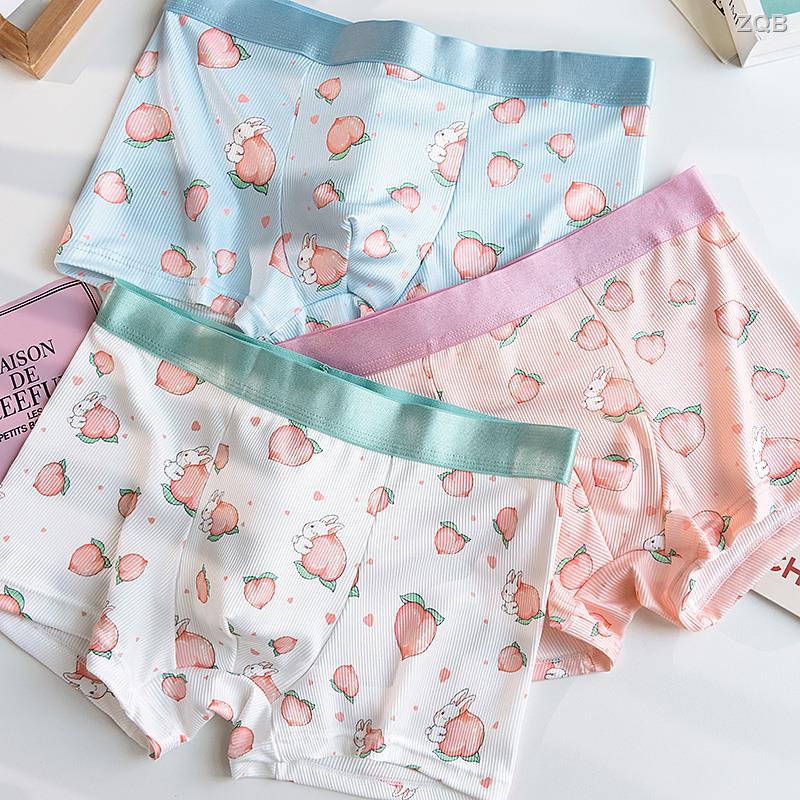 Quần Lót Boxer Cotton Thoáng Khí In Họa Tiết Hoạt Hình Màu Hồng Thời Trang Mùa Hè Cho Nam
