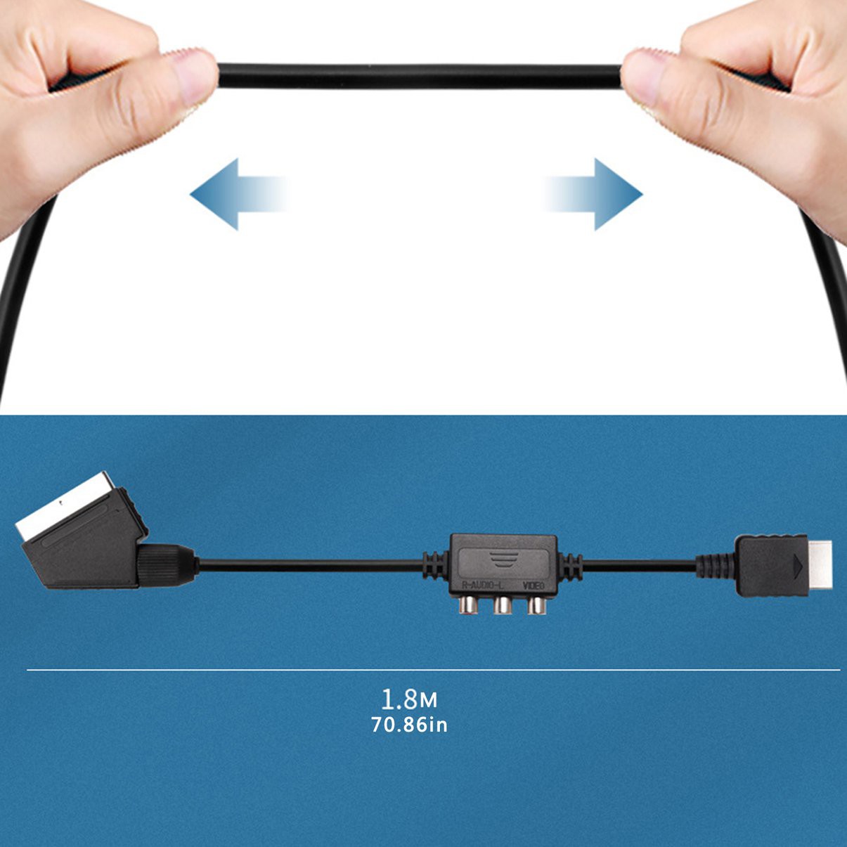 Dây Cáp 2 Trong 1 Rgb Scart + Av Rca Dài 1.8m Cho Sega Dreamcast | BigBuy360 - bigbuy360.vn