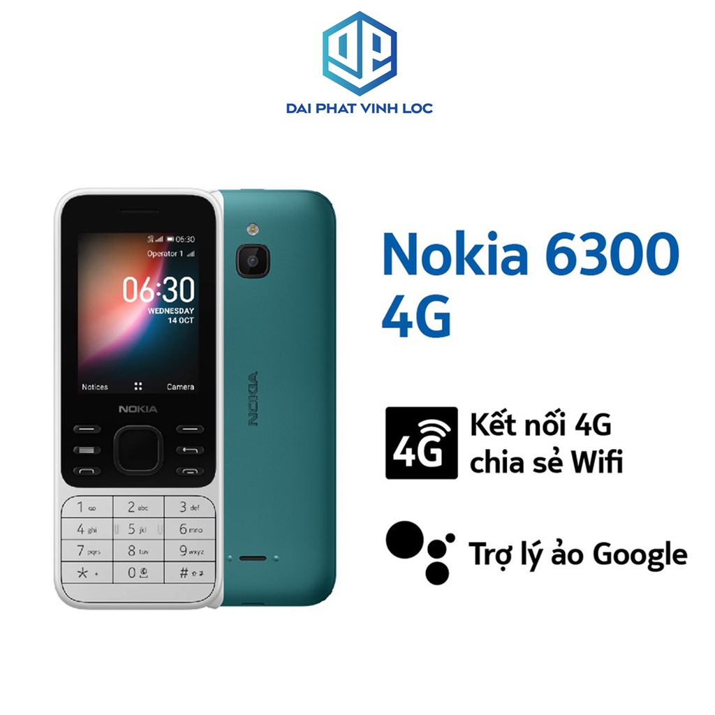 Điện Thoại Nokia 6300 4G 2 Sim Pin Khủng Siêu Bền Loa To Rẻ Trẻ Đẹp Nghe Gọi Phổ Thông Nhỏ Gọn Full Box Đại Phát | BigBuy360 - bigbuy360.vn