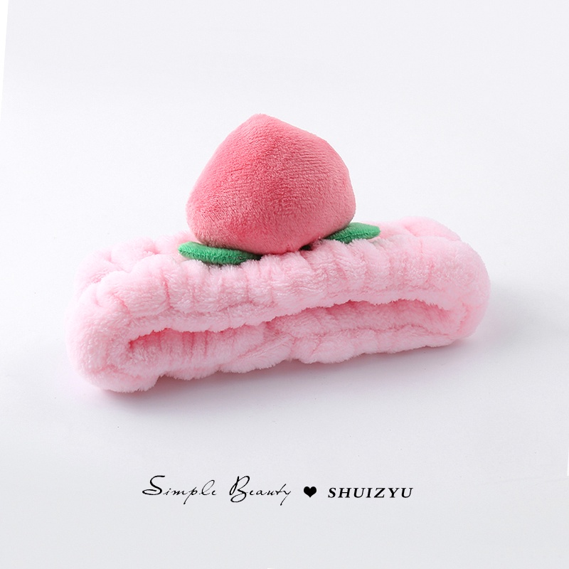 Băng đô turban rửa mặt trái đào phụ kiện tóc cao cấp Hàn Quốc dành cho nữ BĐ10
