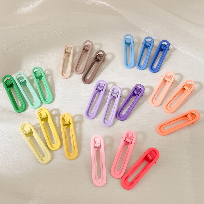 Set 3 Kẹp Tóc Kim Loại Màu Gradient Thời Trang