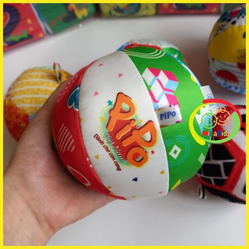 Bóng Vải Kích Thích Thị Giác Kèm Xúc Xắc PiPo Việt Nam Đồ Chơi An Toàn Cho Trẻ Sơ Sinh Minakids B17