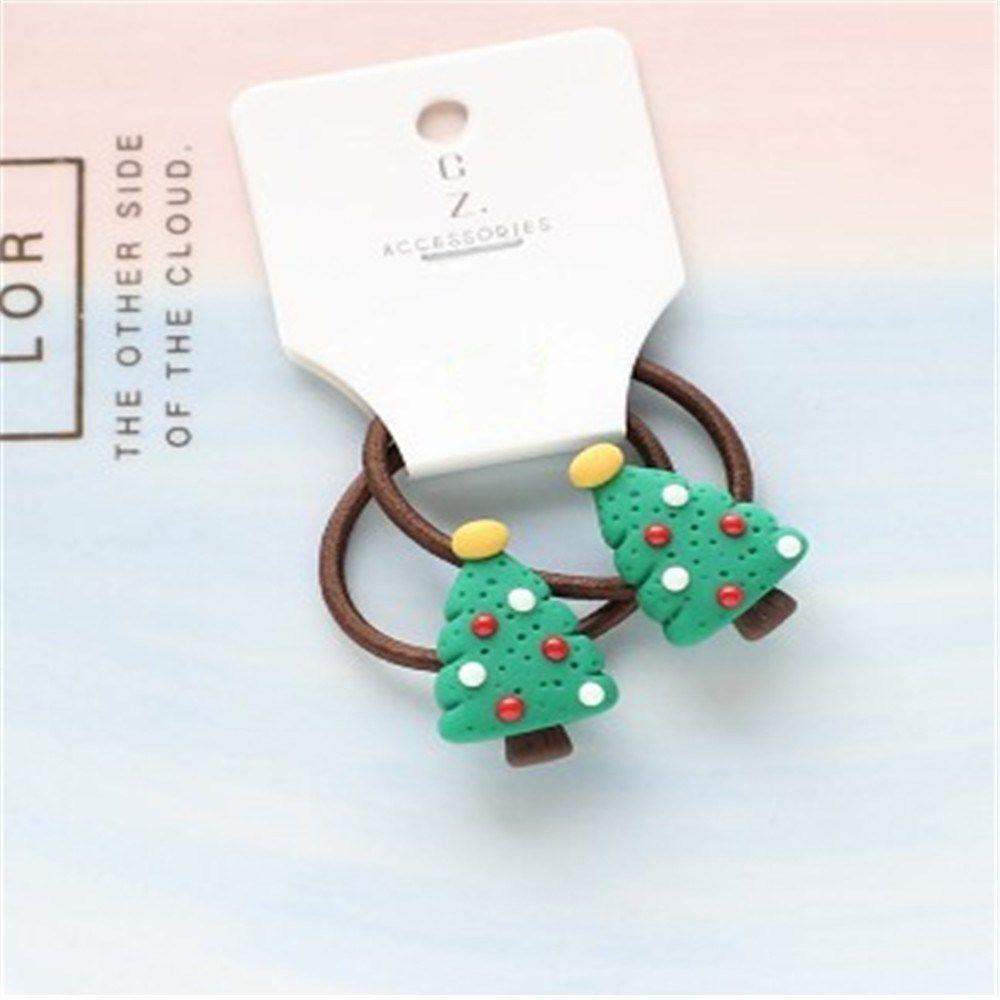 Bộ 2 Dây Cột Tóc Cao Su Gắn Hình Giáng Sinh Dễ Thương