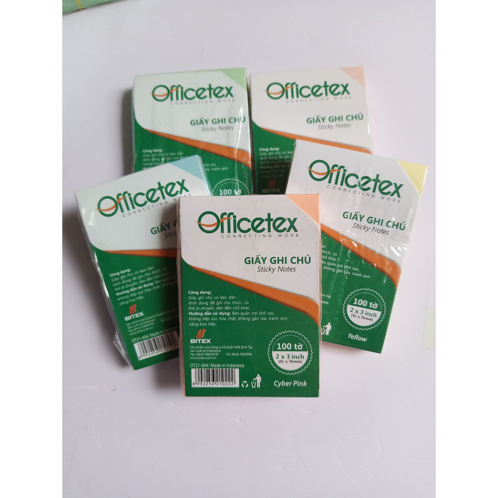 Giấy note 5 màu paster các size