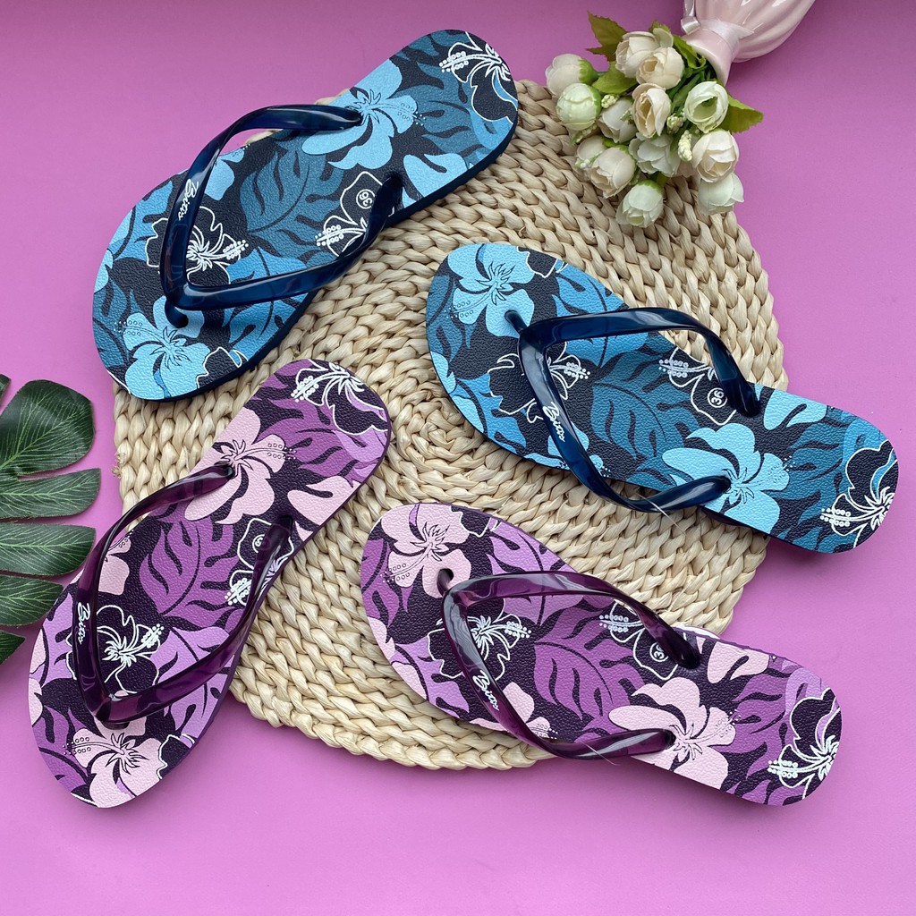 Dép kẹp nữ in lá dễ phối đồ đi thoải mái êm chân DLW039388 (Size 35-39)