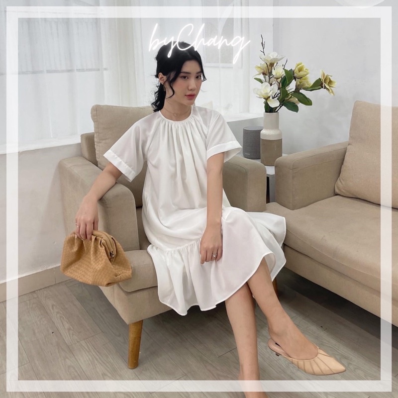 Đầm Babydoll Form Suông Tơ Tằm 2 Lớp Có Khóa Kéo Hàng Xuất byChang