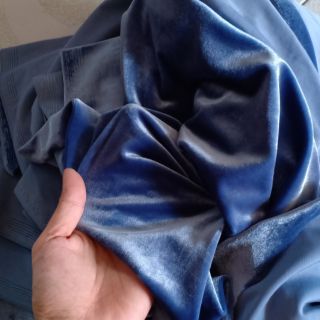 Vải nhung xanh da trời