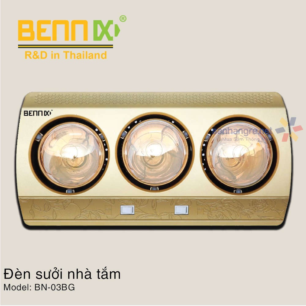 Đèn sưởi nhà tắm Bennix 3 bóng BN-3G - Hàng chính hãng