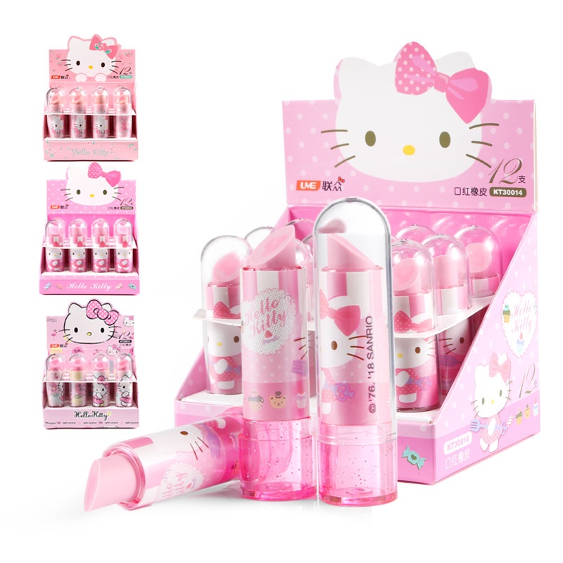 [Hàng mới về] Gôm tẩy 2 lõi hình Son Môi Hello Kitty xinh xắn cho bé đi học