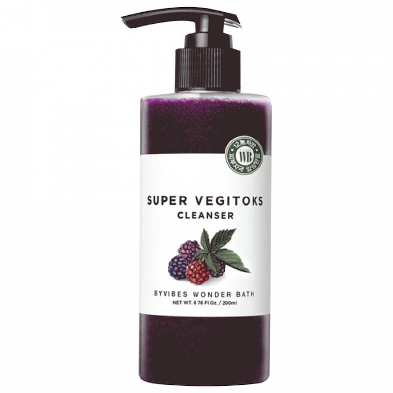 Sữa rửa mặt sủi bọt thải độc chiết xuất rau củ Byvibes Wonder Bath Super Vegitoks Cleanser Purple 300ml - Tím