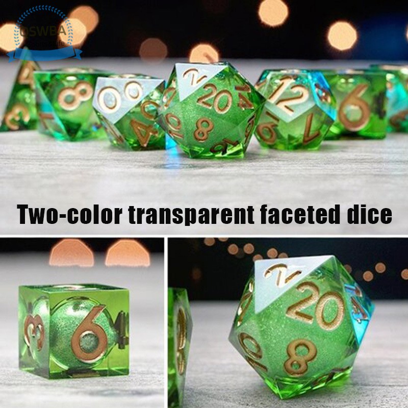 Set 7 Viên Xí Ngầu Đa Diện Nhiều Màu Sắc