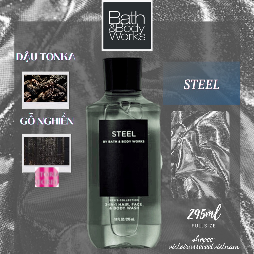 Sữa Tắm Nam Bath And Body Works 3 In 1 Hair,Face And Body Wash 295ml