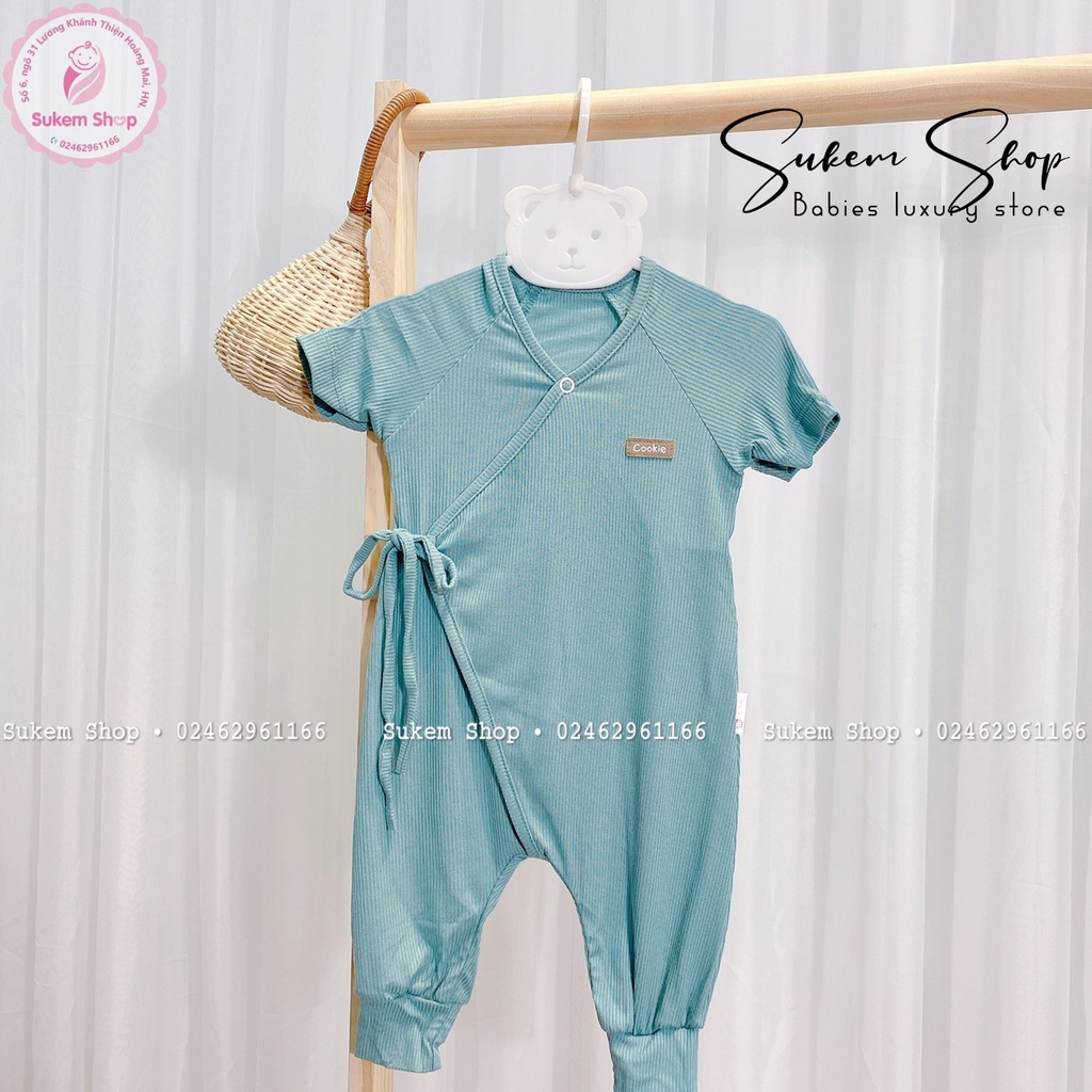 Body Cookie/Romper Cộc Tay Cookie Buộc Dây Chất Cotton Tăm Mềm Mại Xinh Xắn