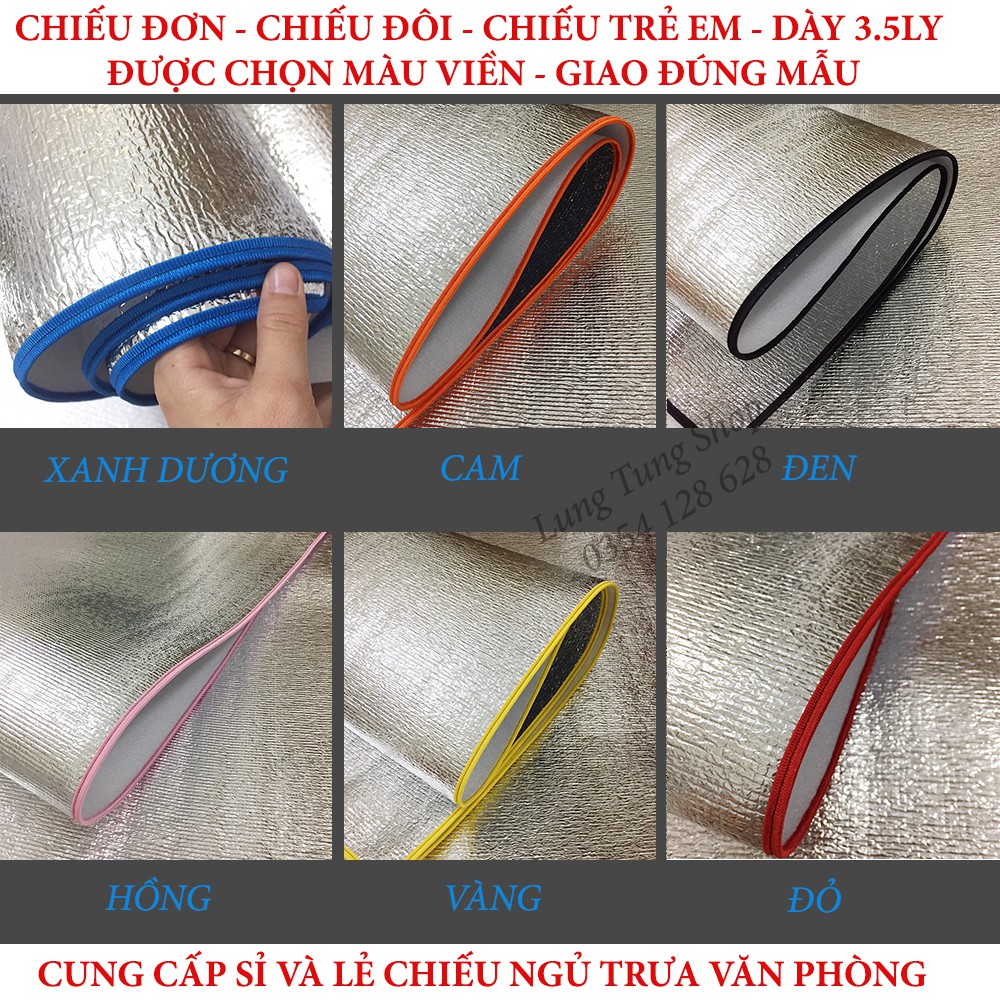 Chiếu ngủ trưa văn phòng cá nhân nhiều màu viền - được chọn màu