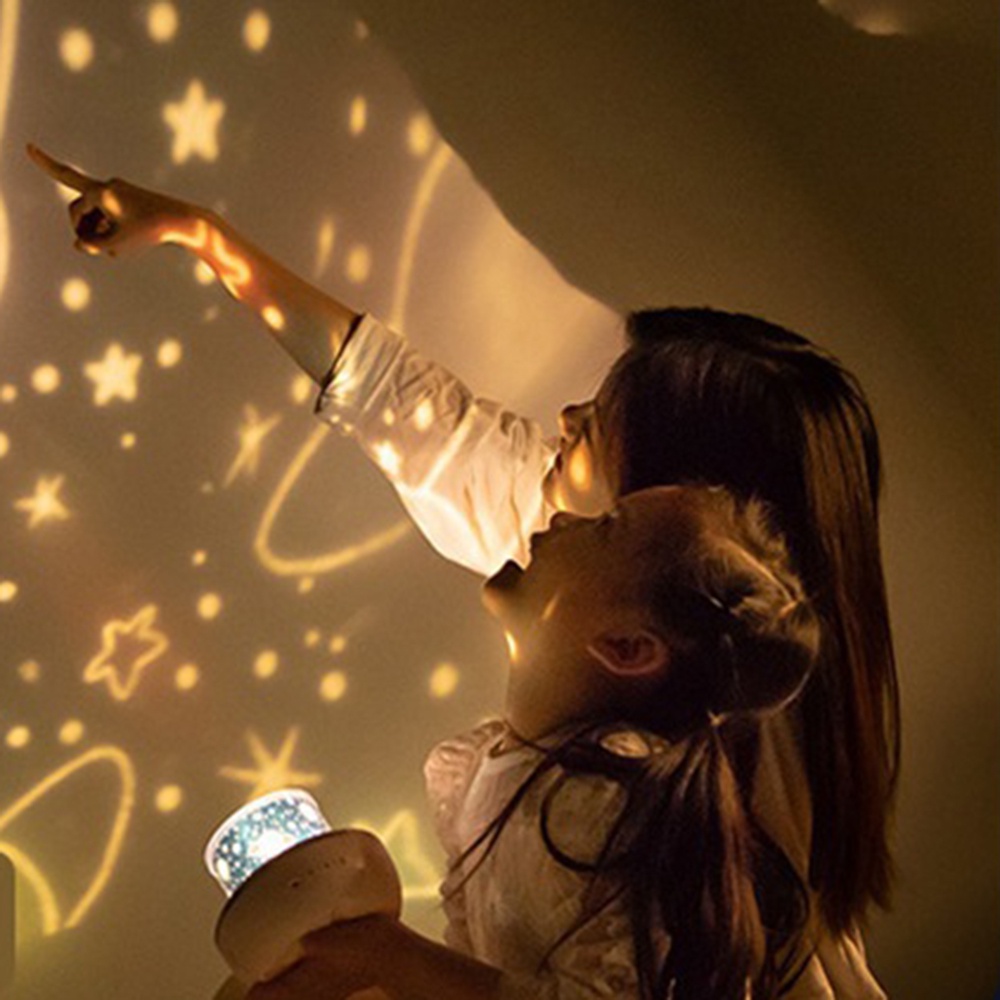 Romantic Rotating Starry Sky Projector Night Light Creative Dream Table Lamp with Sound