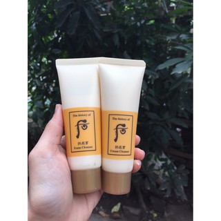 Set sữa rửa mặt và tẩy trang whoo vàng 40ml x2