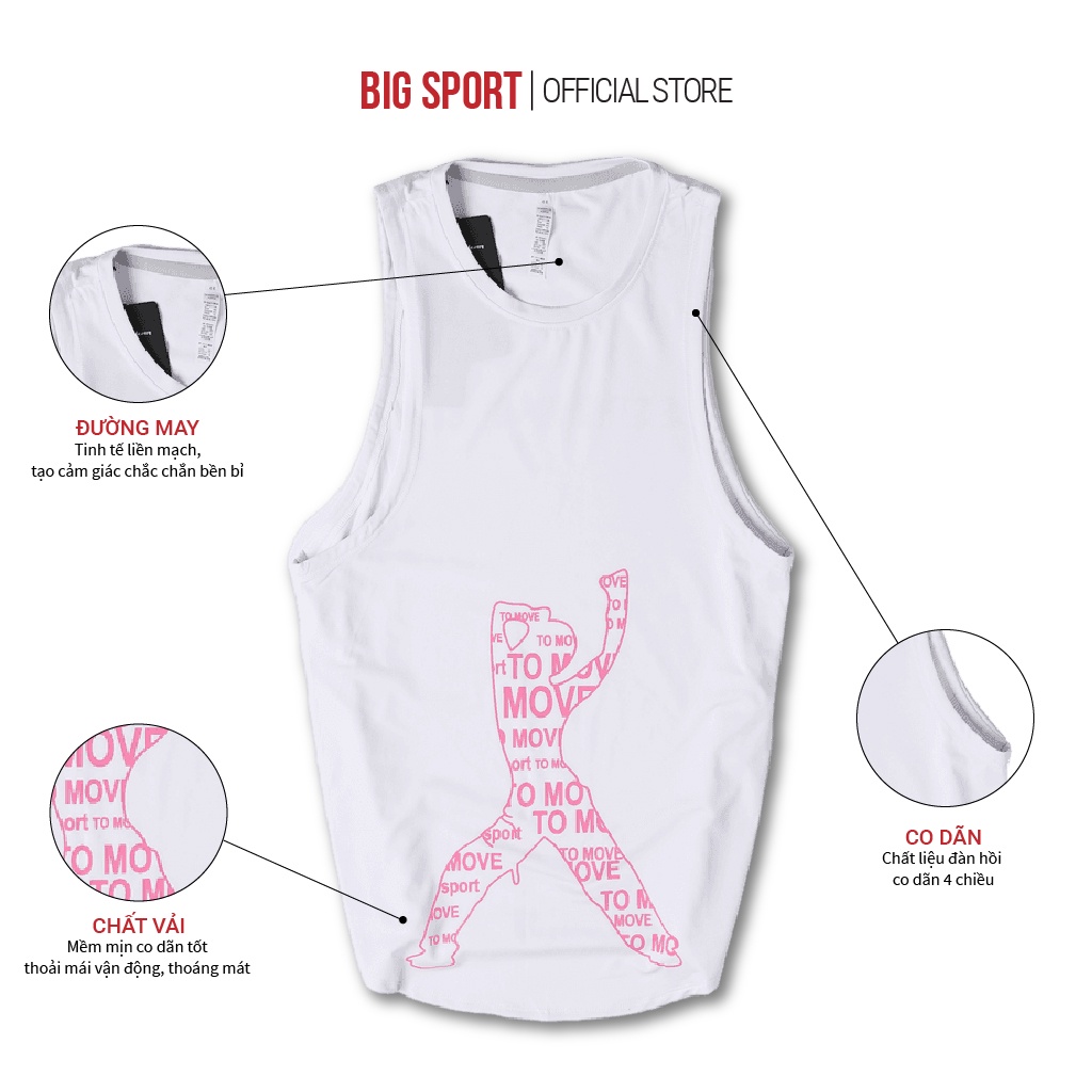 Áo Tập Gym Nữ Tanktop Thun Ba Lỗ Nữ Mặc Ở Nhà Tập Yoga Vải Mềm Co Giãn 4 Chiều - BigSport, BS30