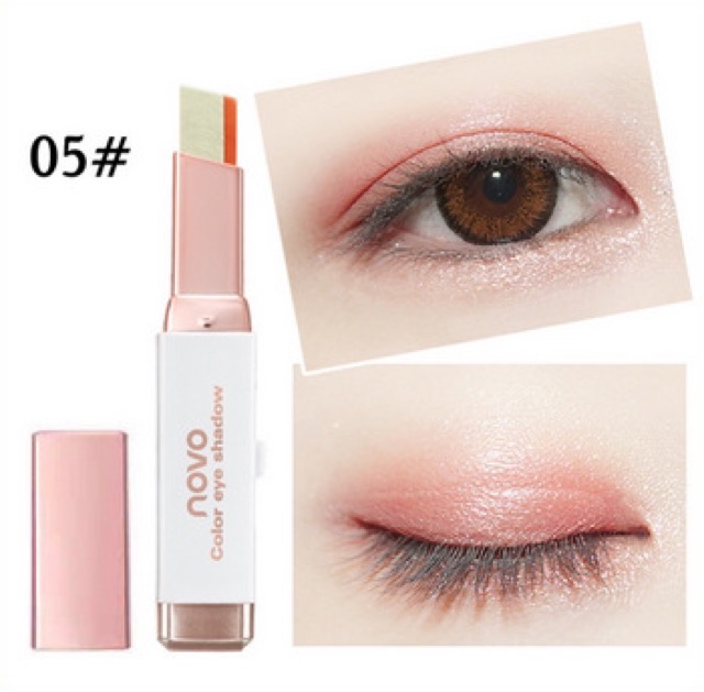 Bút phấn mắt 2 màu nhũ sáng Novo Double Color Gradient Velvet Eye Shadow