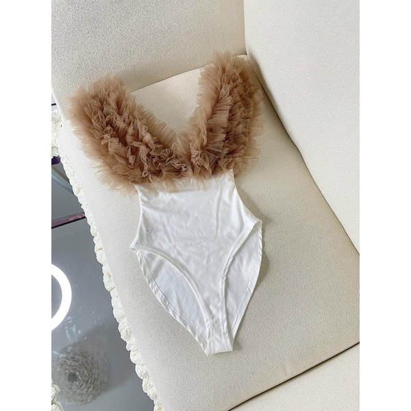 Áo bodysuit phối lưới cổ V | WebRaoVat - webraovat.net.vn