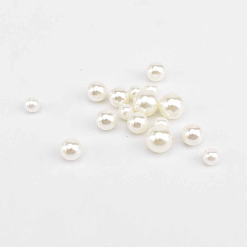 50-100 Hạt Ngọc Trai Tròn Không Lỗ Độ Sáng Cao 6-10mm Làm Trang Sức Thủ Công