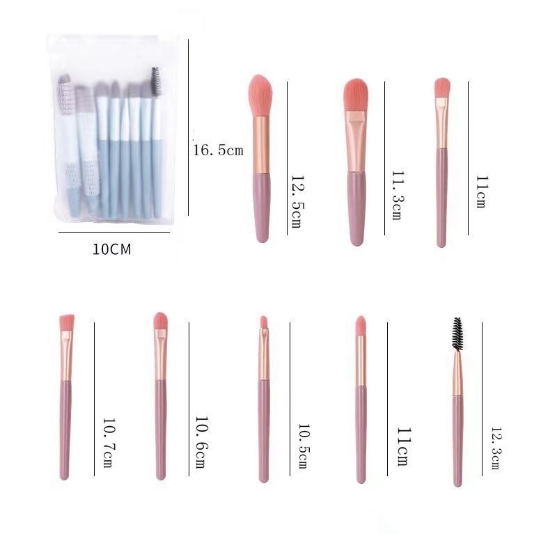 Bộ 8 Cọ Trang Điểm Lông Mềm Chuyên Dùng Cho Người Mới Bắt Đầu